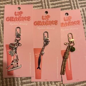 Lip charms keychain accessories (3 items)
